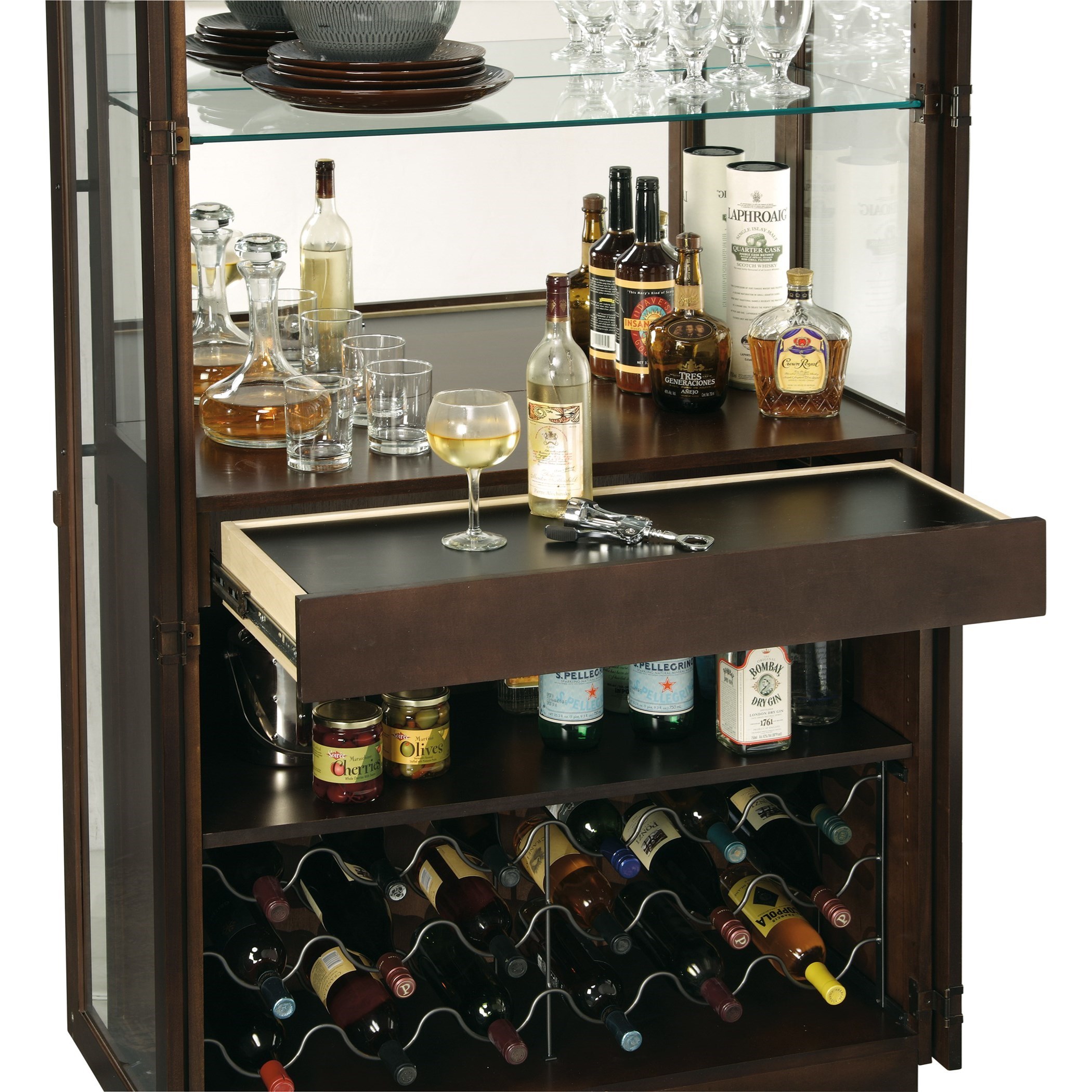 Howard Miller Wine & Bar Furnishings 690038 Chaperone Wine & Bar Corner Furniture